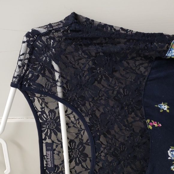 Garage womens blue floral and lace dress SM - Picture 4 of 9